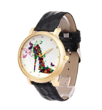 women 3D printed belt quartz watch