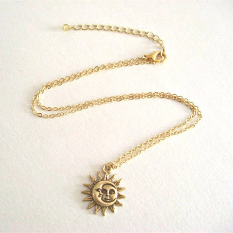 Sun Moon Pendant Necklace