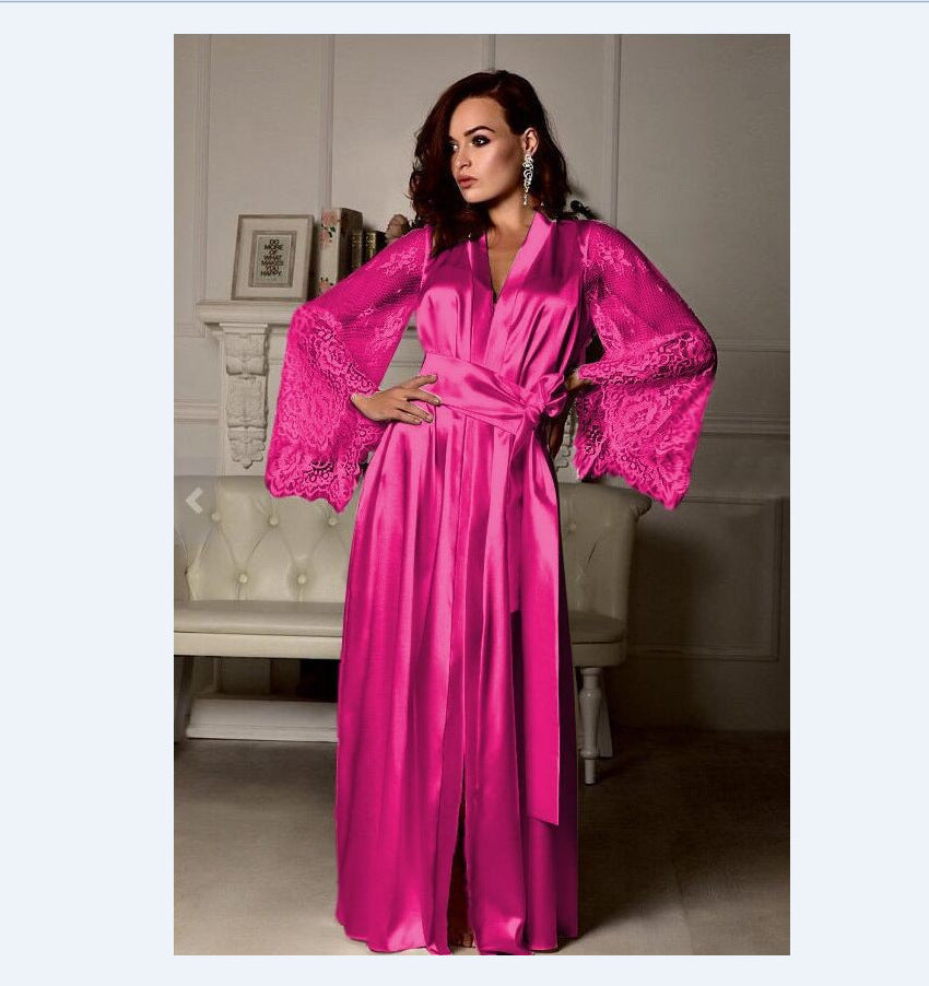 Silk Lace Sleeve Robe